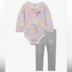 Nike leopard bodysuit and leggings set